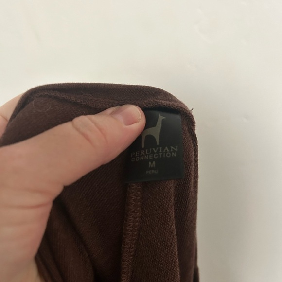 Peruvian connection long sleeve tunic dress, M reddish‎ brown - Picture 4 of 6